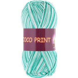 Пряжа Vita-cotton "Coco print" 4675 Зеленая бирюза 100% мерсеризованный хлопок 240 м 50м